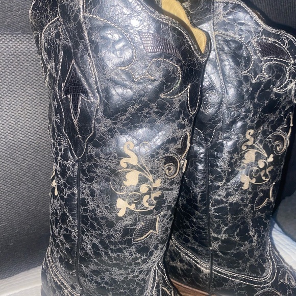 Corral Vintage Leather Lizard Inlay Western Boot, Size 6.5M - Picture 3 of 14